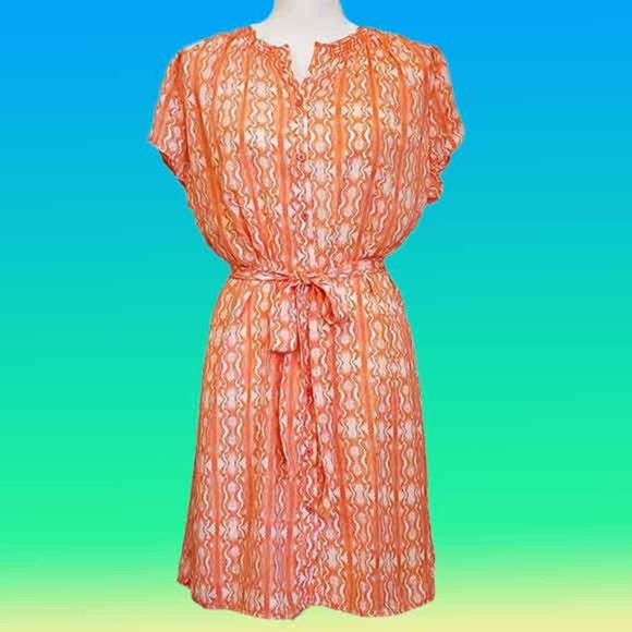 Collective Concepts Coral Print Dress-NWT-Large - Picture 1 of 6